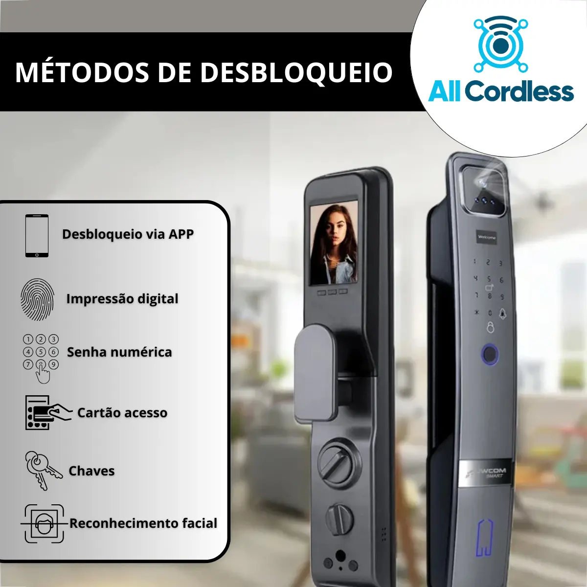 Fechadura Digital Inteligente Wi-fi Com Reconhecimento Facial - Imagem 3