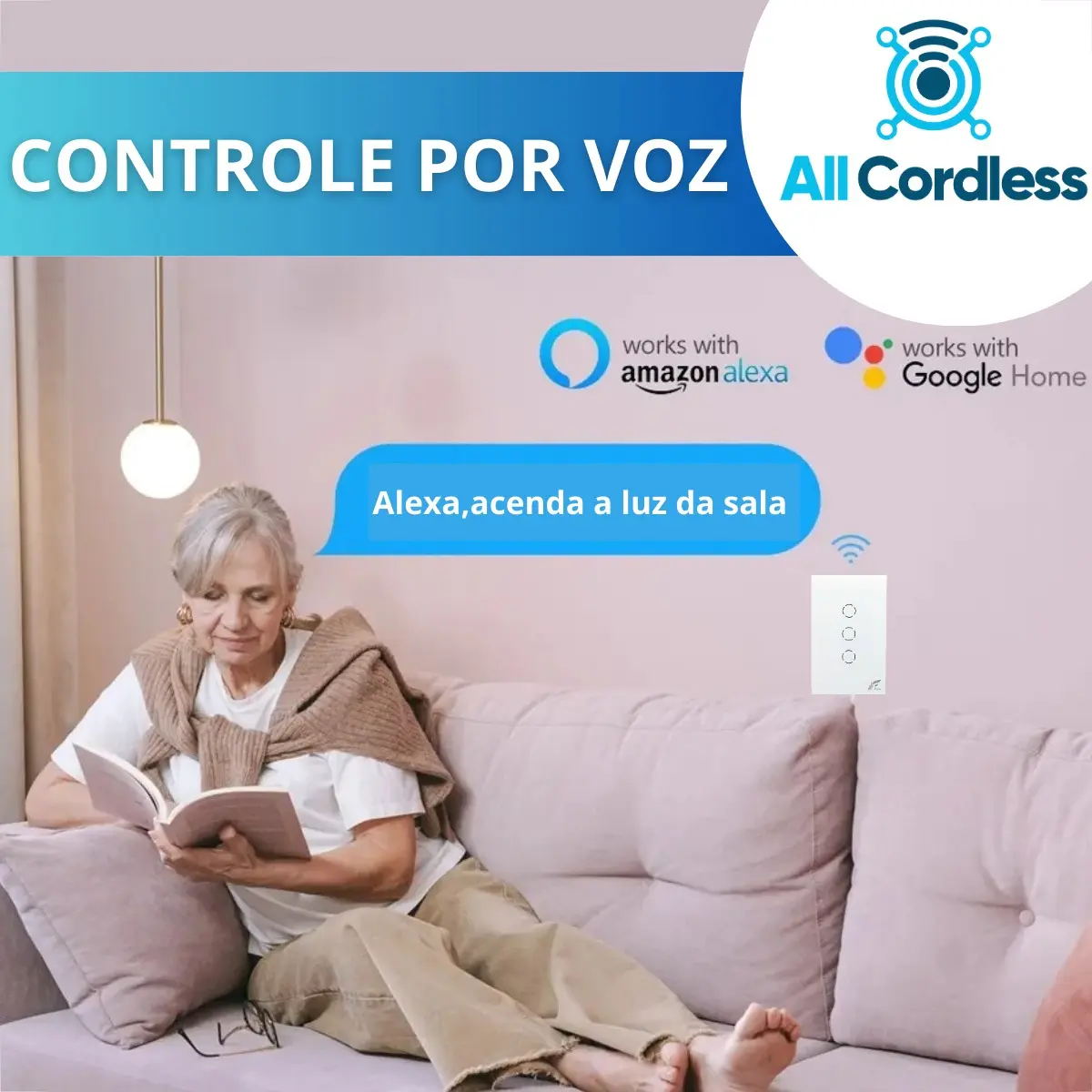 Interruptor Touch Wifi Sem Neutro 1 Botão Alexa E Google - Imagem 4