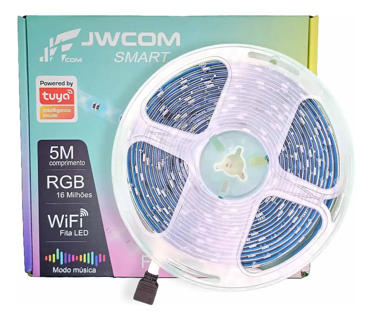 Fita Led Rgb Inteligente 5050 Smart Wifi 5m + Fonte Alexa Rgb - Imagem 2