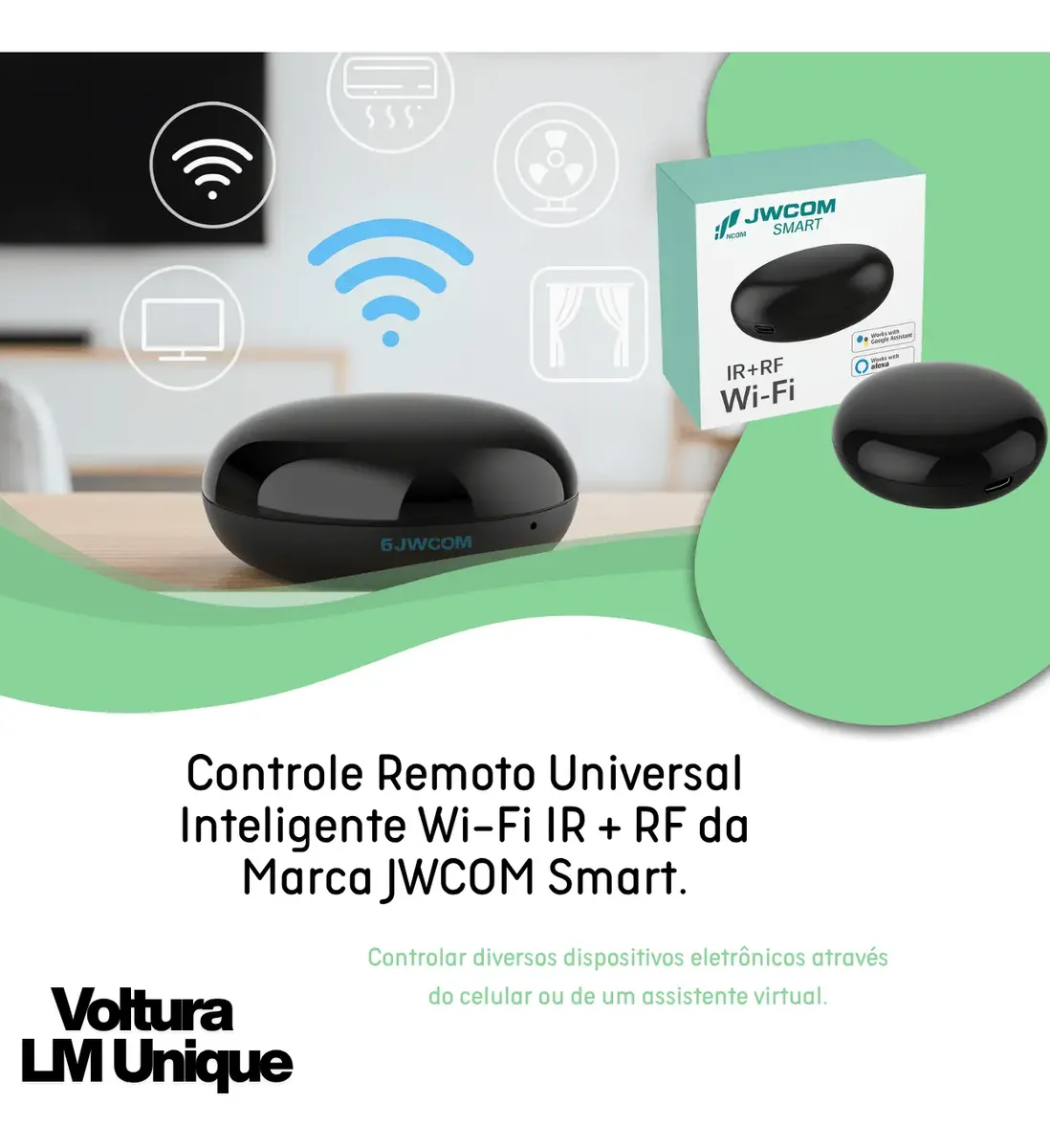Controle Remoto Inteligente Universal Wifi Ir Rf Smart - Imagem 2
