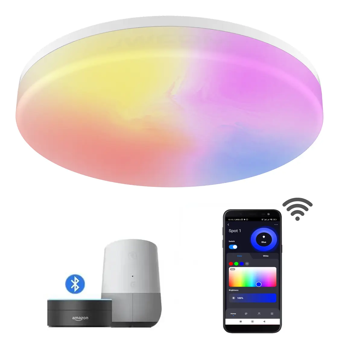 Plafon Luminária Redonda Inteligente JWCOM Smart SA LP220RC Cores RGB 6500 K - Imagem 3