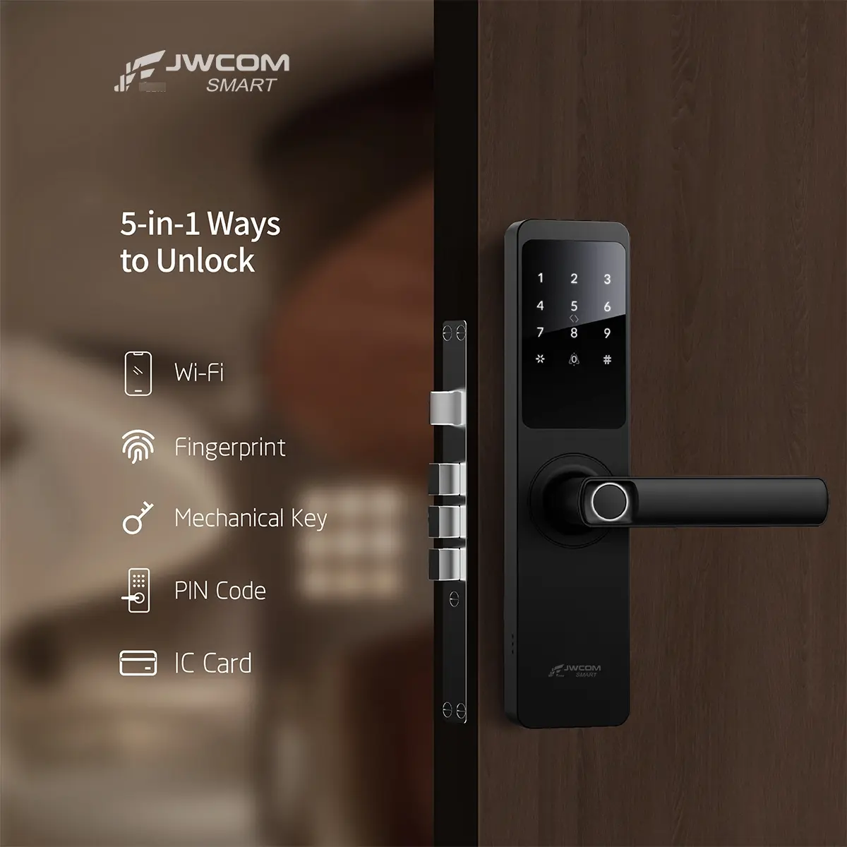 Fechadura Digital Inteligente Wifi Com Biometria Jwcom Smart - Imagem 3