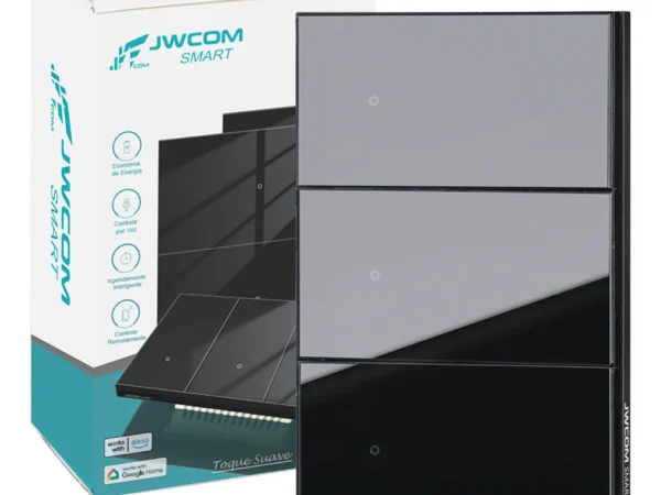 Interruptor Inteligente Tecla Física 3 Botões Zigbee Jwcom - SA-ZB217C-PT