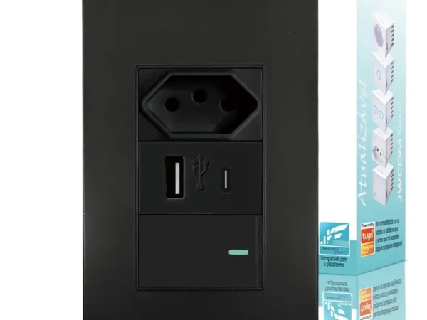 Tomada Interruptor Paralelo + Usb Tipo C De Parede Universal - SU-537PT