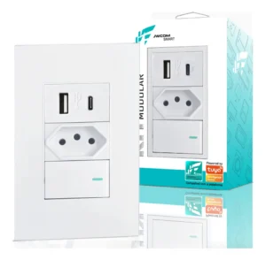Tomada Interruptor Paralelo + Usb Tipo C De Parede Universal