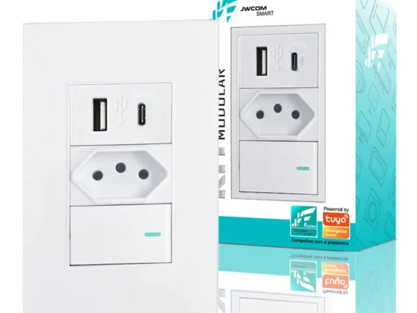Tomada Interruptor Paralelo + Usb Tipo C De Parede Universal