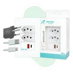 Tomada Parede 10a Dupla Usb C Carregador Turbo Pd Qc 20w Cor Branca