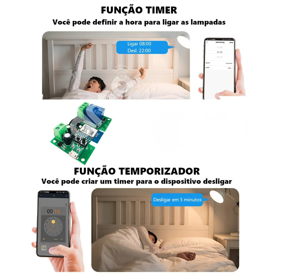 Interruptor Inteligente Wifi Módulo Relé 1 Canal Smart Alexa - Imagem 2