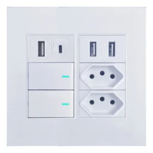 Conjunto de Interruptor e Tomada Usb E Tipo C De Parede Atualizável