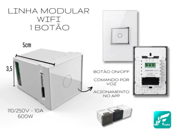 MODULO INTERRUPTOR INTELIGENTE WIFI 1 Canal MD-M6AS JWCOM SMART