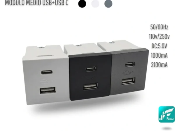 Modulo Carregador Usb+USB C MD-M5 Jwcom Smart