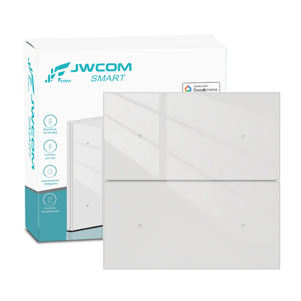 Interruptor Inteligente Zigbee Tecla 4x4 Jwcom 4 canais - Branco