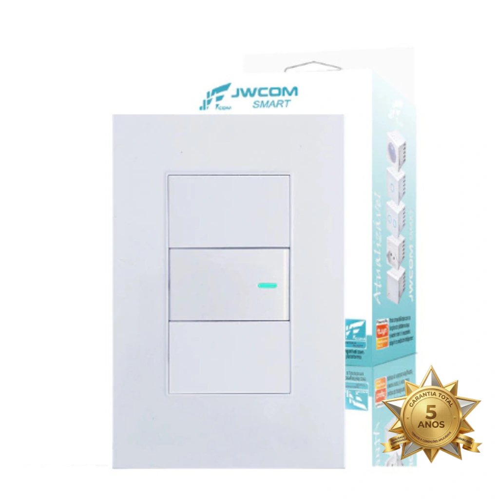 Interruptor Simples JWCOM para Parede 4x2, Branco de 10A - SU-42P010