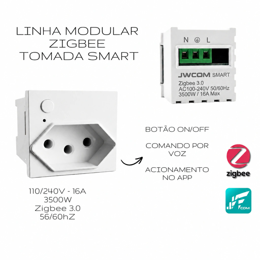 MODULO TOMADA INTELIGENTE - Zigbee SU-MD-M3Z JWCOM SMART
