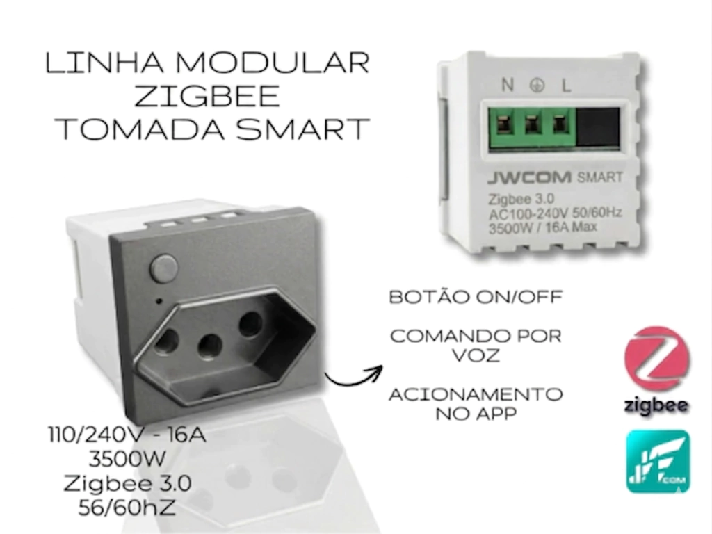 MODULO TOMADA INTELIGENTE - Zigbee SU-MD-M3Z JWCOM SMART - Imagem 3