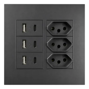Tomada Usb E Tipo C Modular E Parede Bivolt Atualizável – SU-44P333555-CP