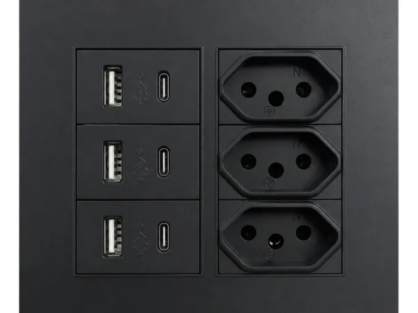 Tomada Usb E Tipo C Modular E Parede Bivolt Atualizável - SU-44P333555-PT