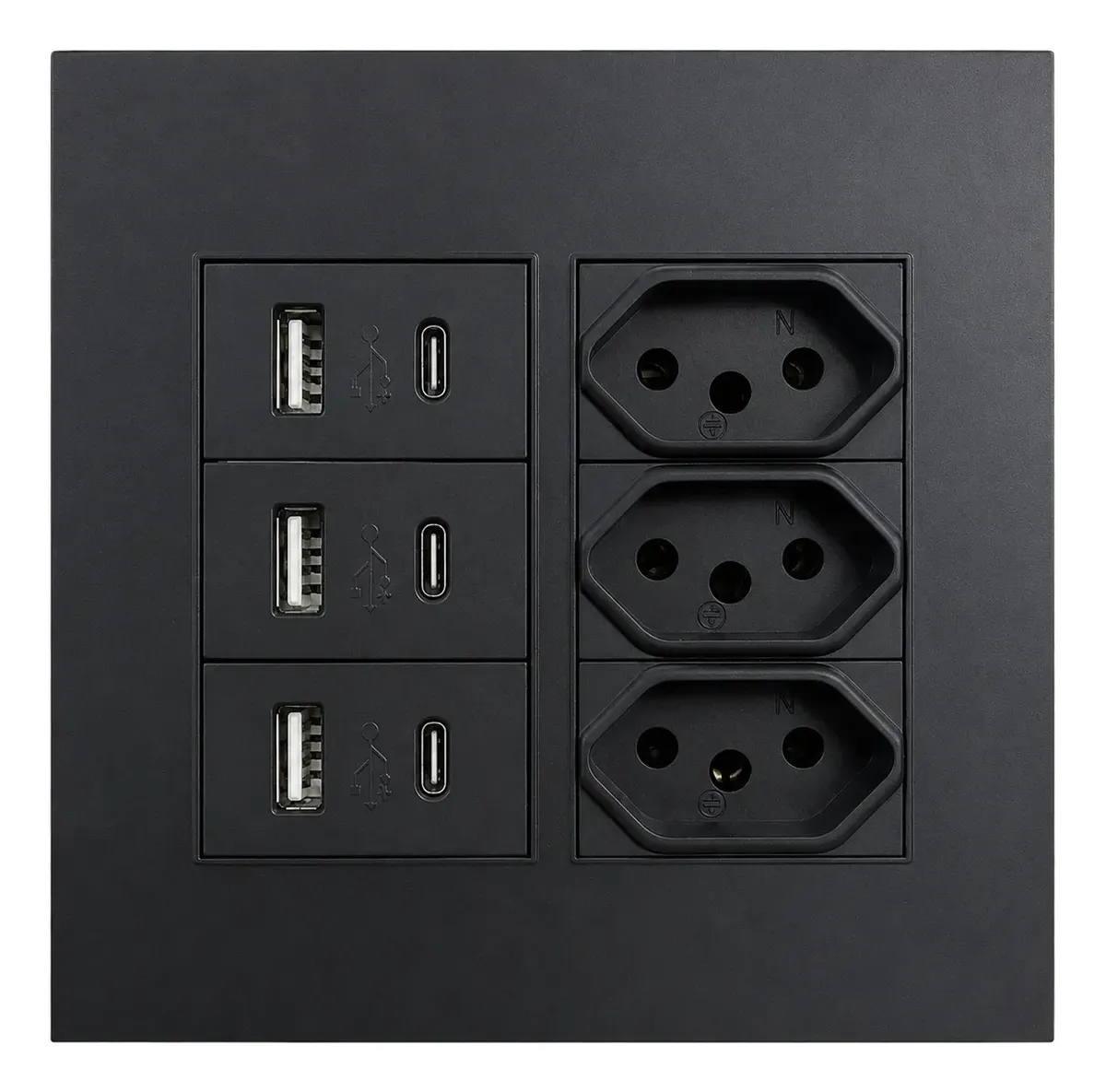 Tomada Usb E Tipo C Modular E Parede Bivolt Atualizável - SU-44P333555-PT