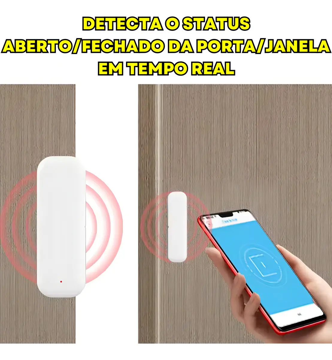 Sensor De Porta Janela Wi-Fi Inteligente Tuya Smart Alarme Jwcom Smart - SA-SP011 - Imagem 3