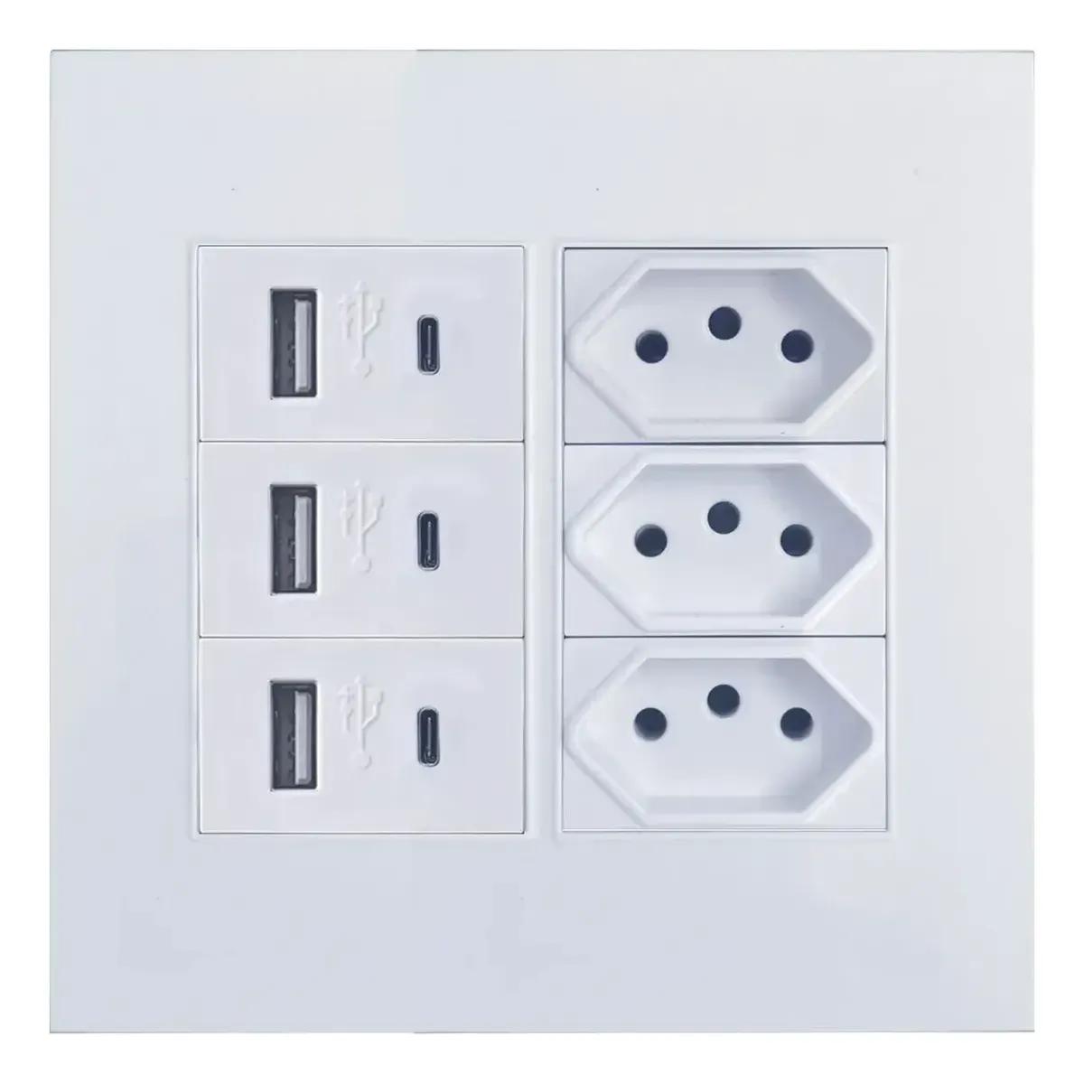 Tomada Usb E Tipo C Modular E Parede Bivolt Atualizável - SU-44P333555