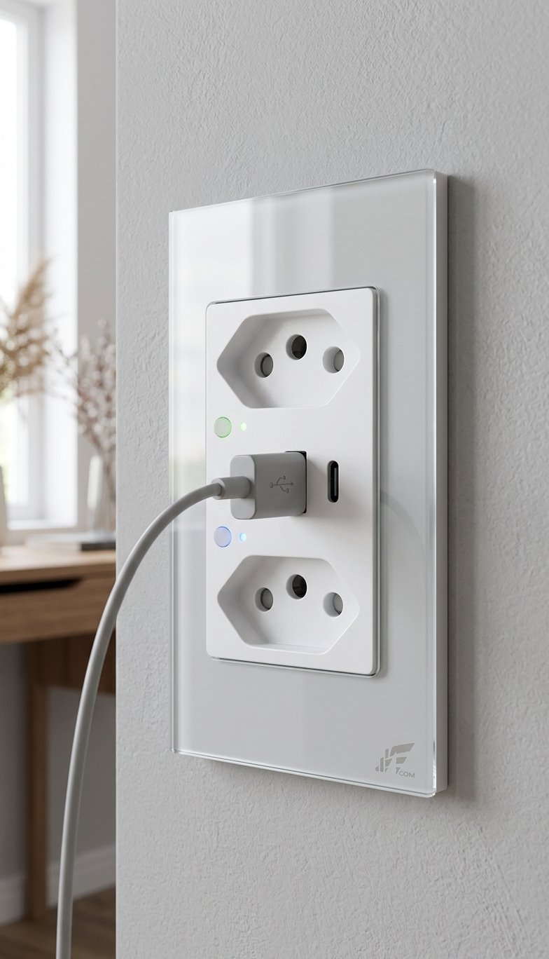 Tomada Inteligente 20A Wi-Fi Dupla Usb-C + Usb JWCOM - Imagem 3