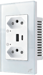 Tomada Inteligente 20A Wi-Fi Dupla Usb-C + Usb JWCOM