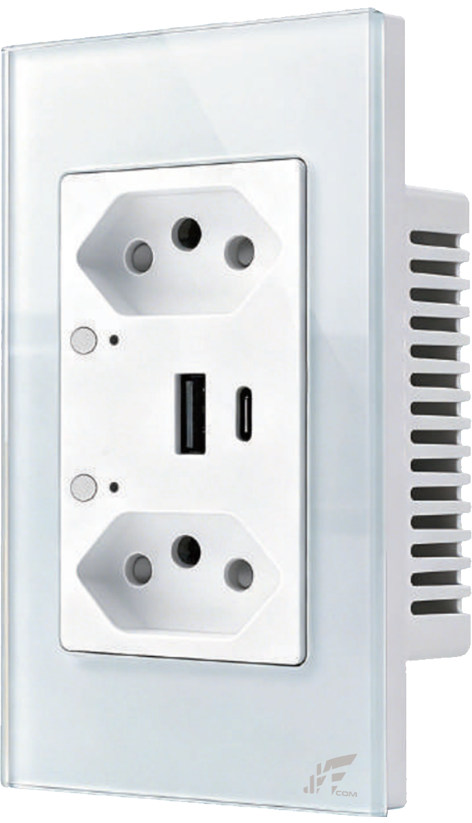 Tomada Inteligente 20A Wi-Fi Dupla Usb-C + Usb JWCOM