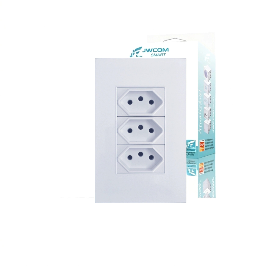 Tomada Tripla 10a 127/220v Completa Jwcom Smart - Imagem 2