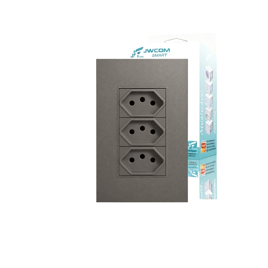 Tomada Tripla 10a 127/220v Completa Jwcom Smart - Imagem 6
